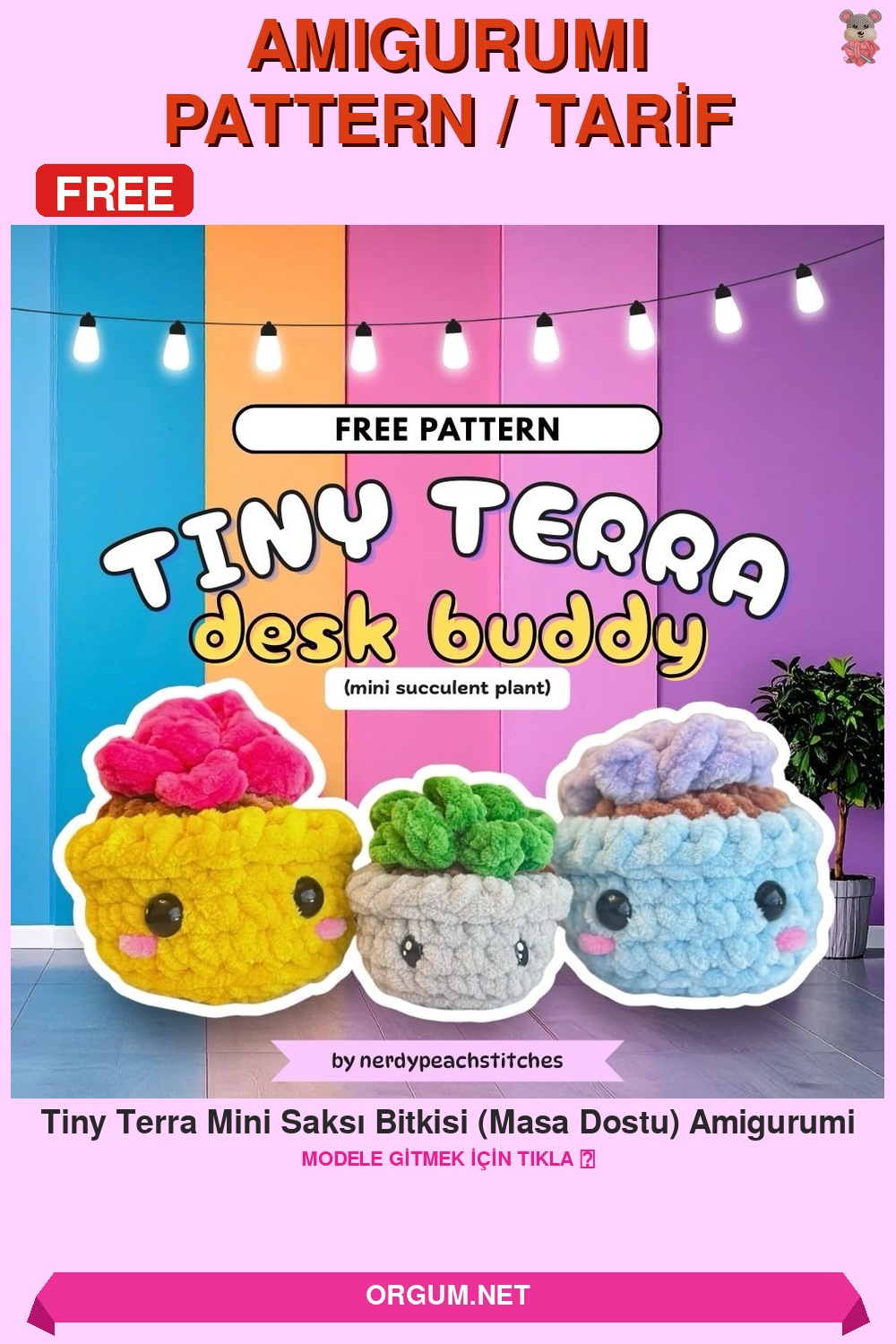 Tiny Terra Mini Saksı Bitkisi (Masa Dostu) Amigurumi Amigurumi Tarifi Pin