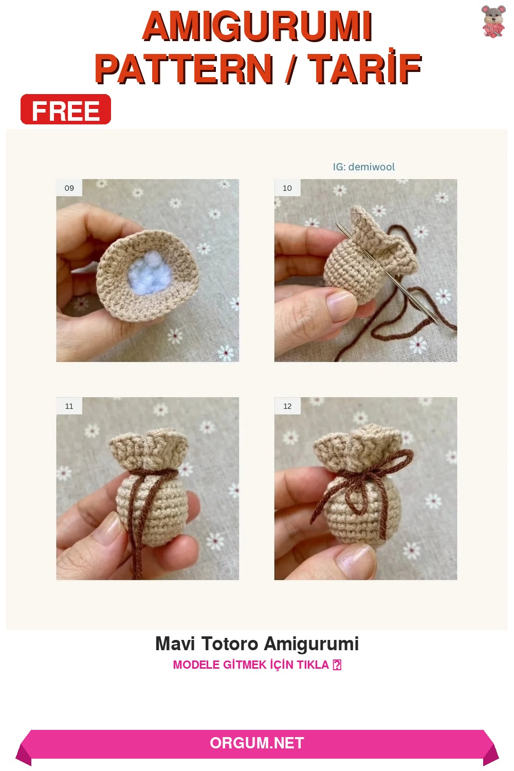 Mavi Totoro Amigurumi Amigurumi Tarifi Pin