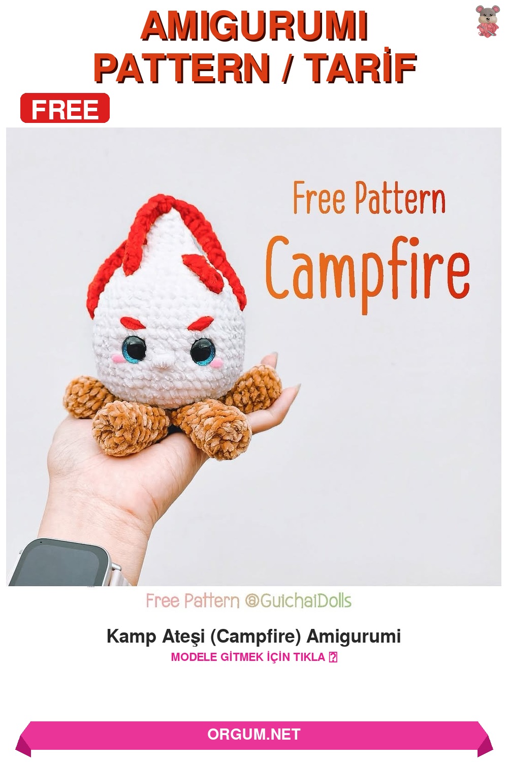 Kamp Ateşi (Campfire) Amigurumi Amigurumi Tarifi Pin