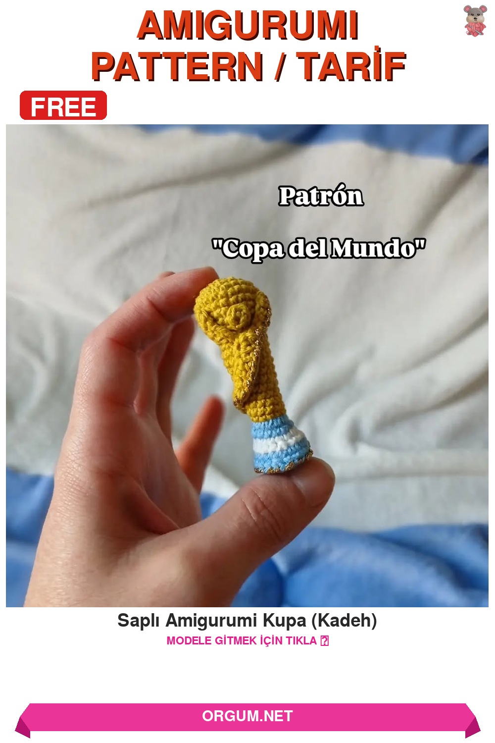 Saplı Amigurumi Kupa (Kadeh) Yapılışı - Ücretsiz Tarif 9 Saplı Amigurumi Kupa (Kadeh) Amigurumi Tarifi Pin