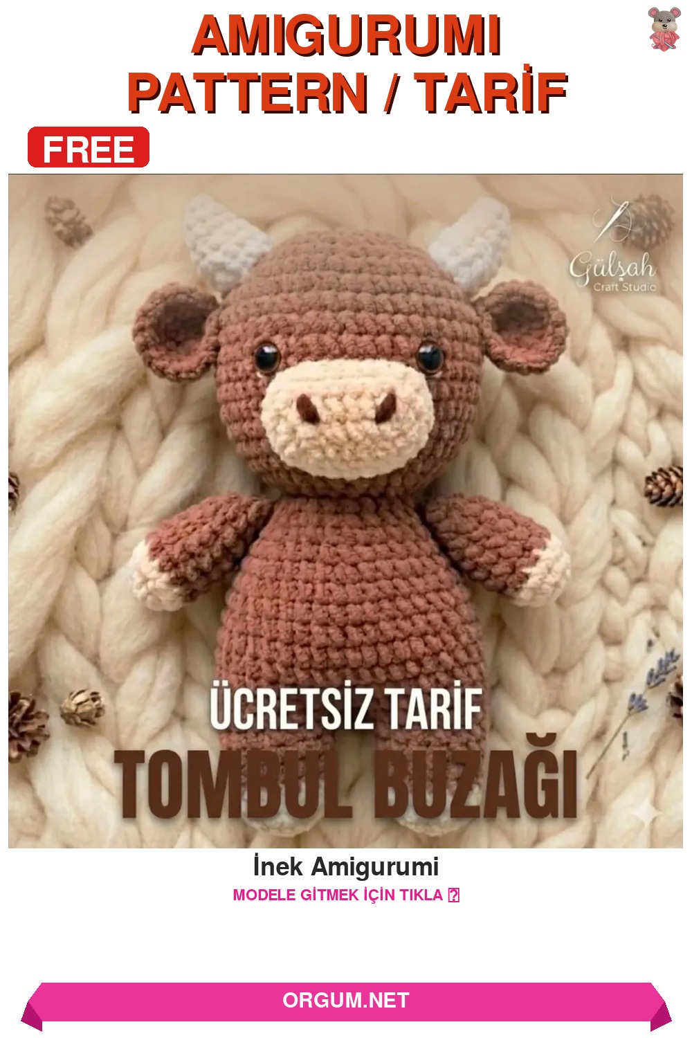 İnek Amigurumi Yapılışı - Ücretsiz Türkçe Tığ İşi Tarifi 7 İnek Amigurumi Amigurumi Tarifi Pin