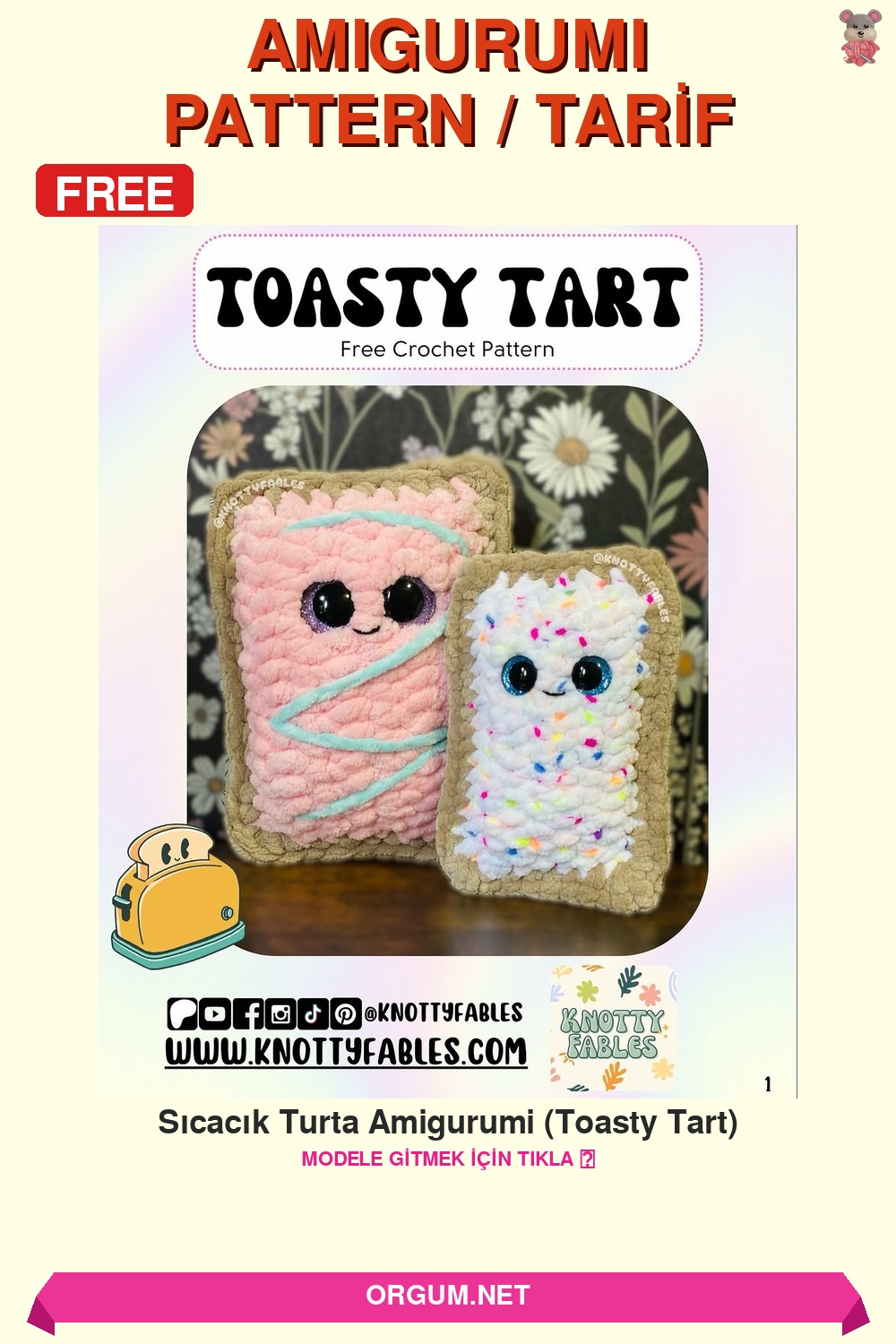 Sıcacık Turta Amigurumi (Toasty Tart) Amigurumi Tarifi Pin